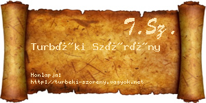 Turbéki Szörény névjegykártya
